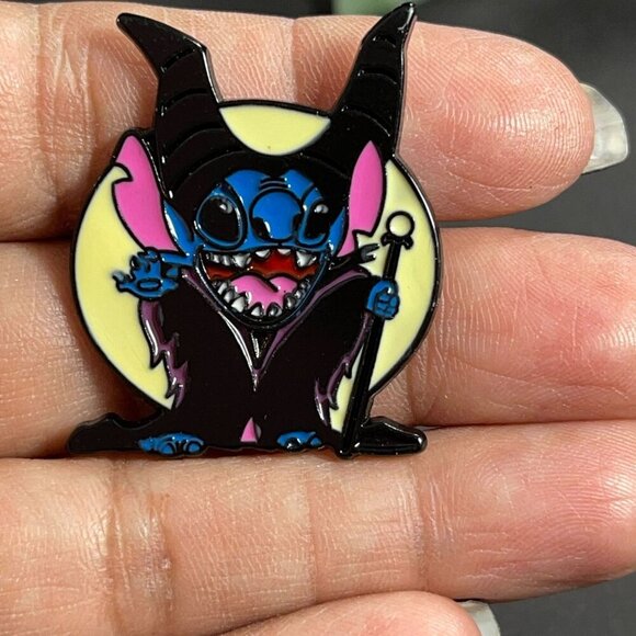 Stitch Maleficent Lapel Pin Villain Staff Brooch Pin Accessories Jewelry Badge - Picture 6 of 10